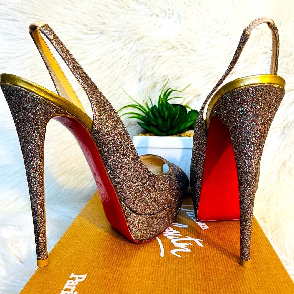Christian Louboutin Glitter Gold Heels
